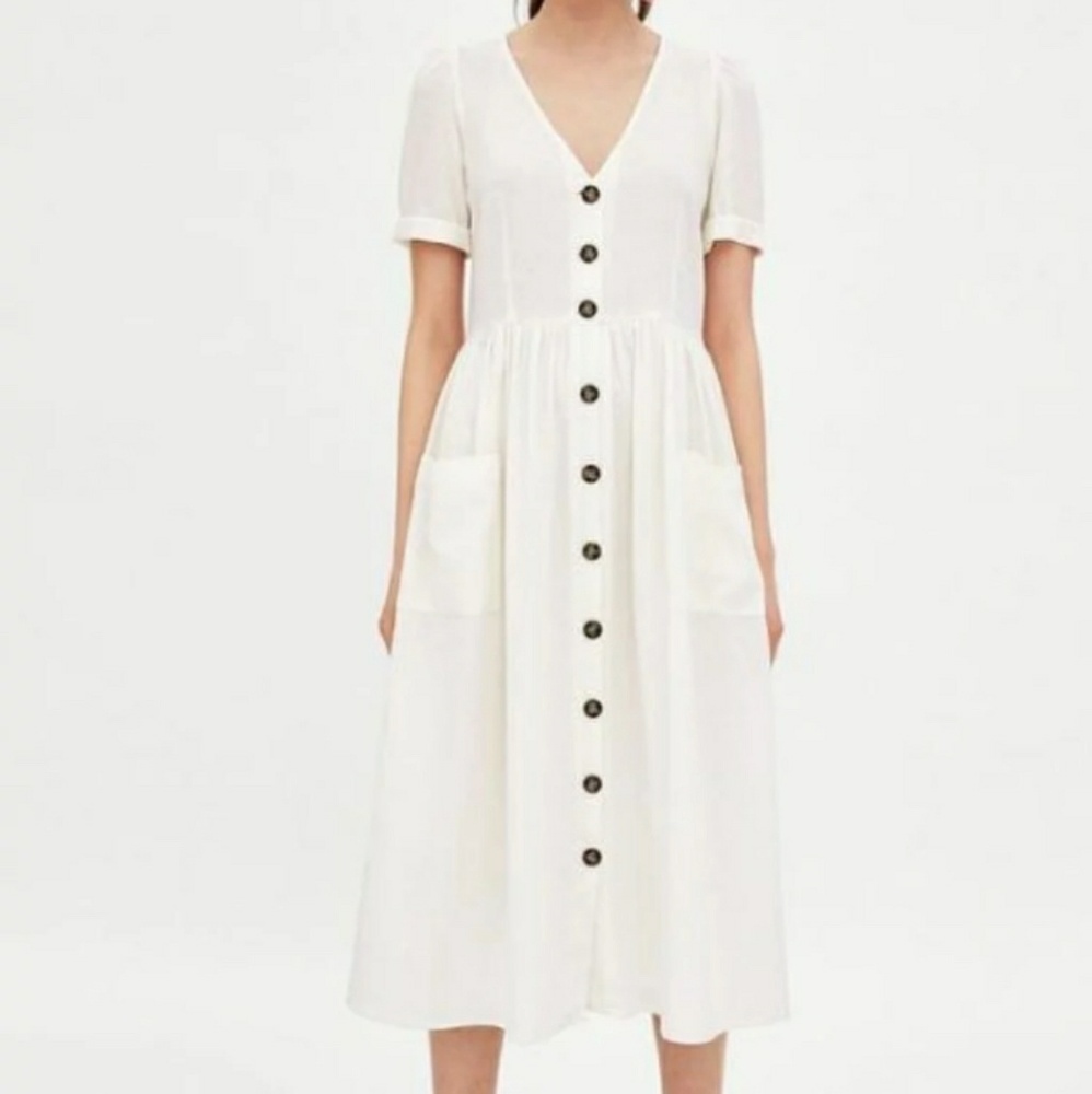 Zara style midi button down dress